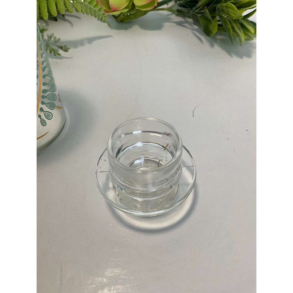 Vintage Federal Glass Gold and Teal Apothecary *” Jar - Picture 5 of 5